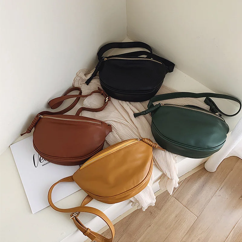 

Fashion Women Waist Bag Fanny Pack Large Capacity Crossbody Chest Bags Banana Pack PU Leather Ladies Belt Bag Waist Pack