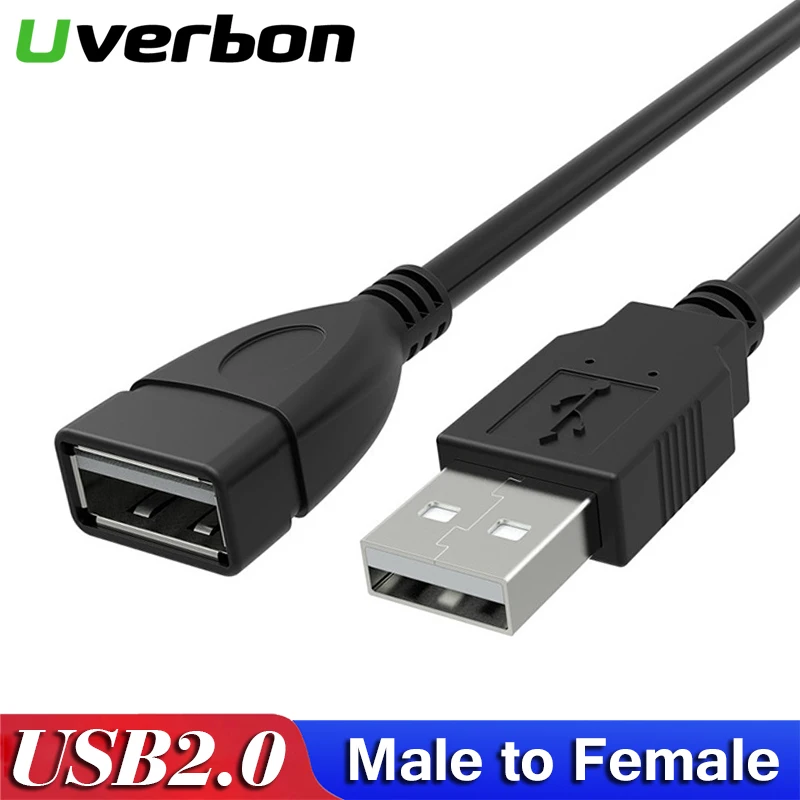 Быстро Скорость черный USB 2 0 мужского и женского пола удлинитель Кабель