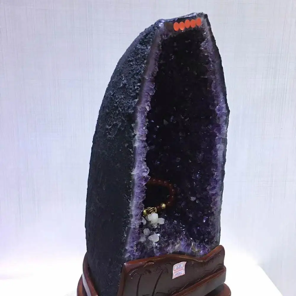 

25kg Natural purple crystal cluster natural Uruguay amethyst cave decoration + base