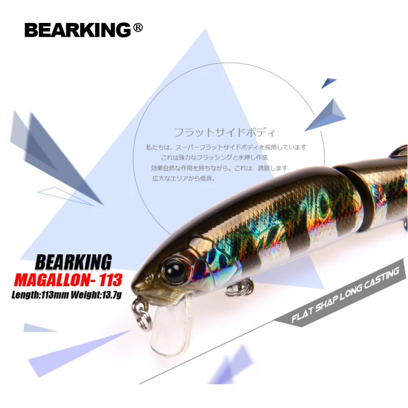 Розничная Bearking, популярная модель, рыболовные приманки, жесткая приманка, 113 мм, 13,7 г, качественный профессиональный гольян, черные или белые крючки