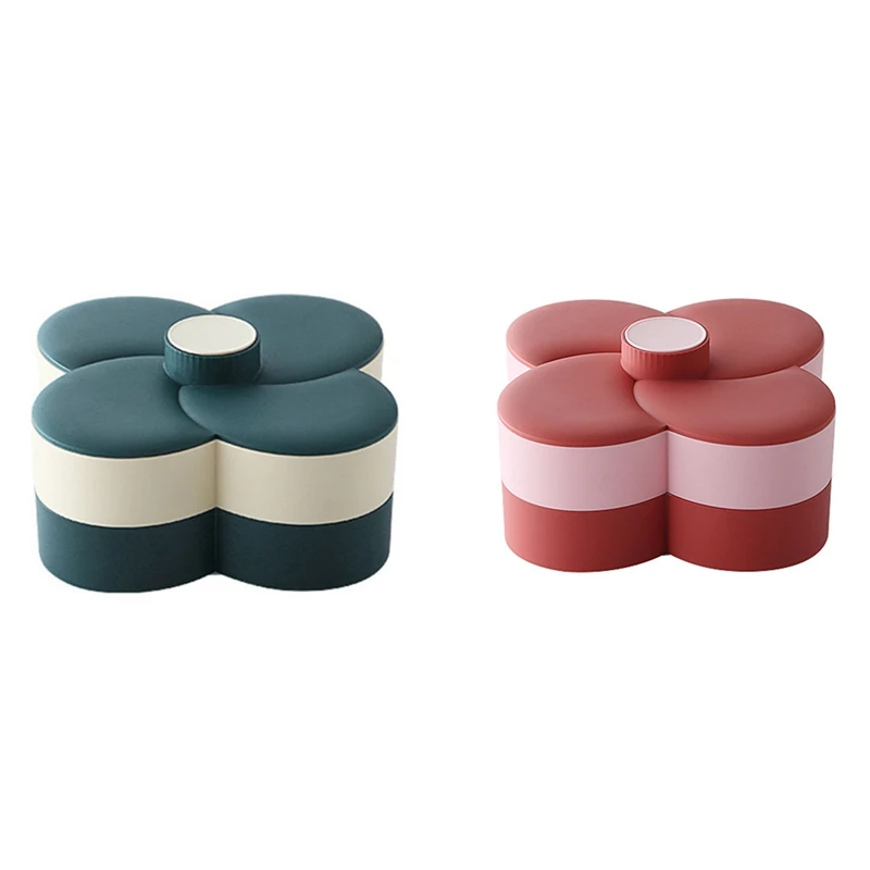 

Petal Candy Snack Tray Nut Storage Container Fruit Tray New Year Double-Layer Nut Box Household Melon Seed Box