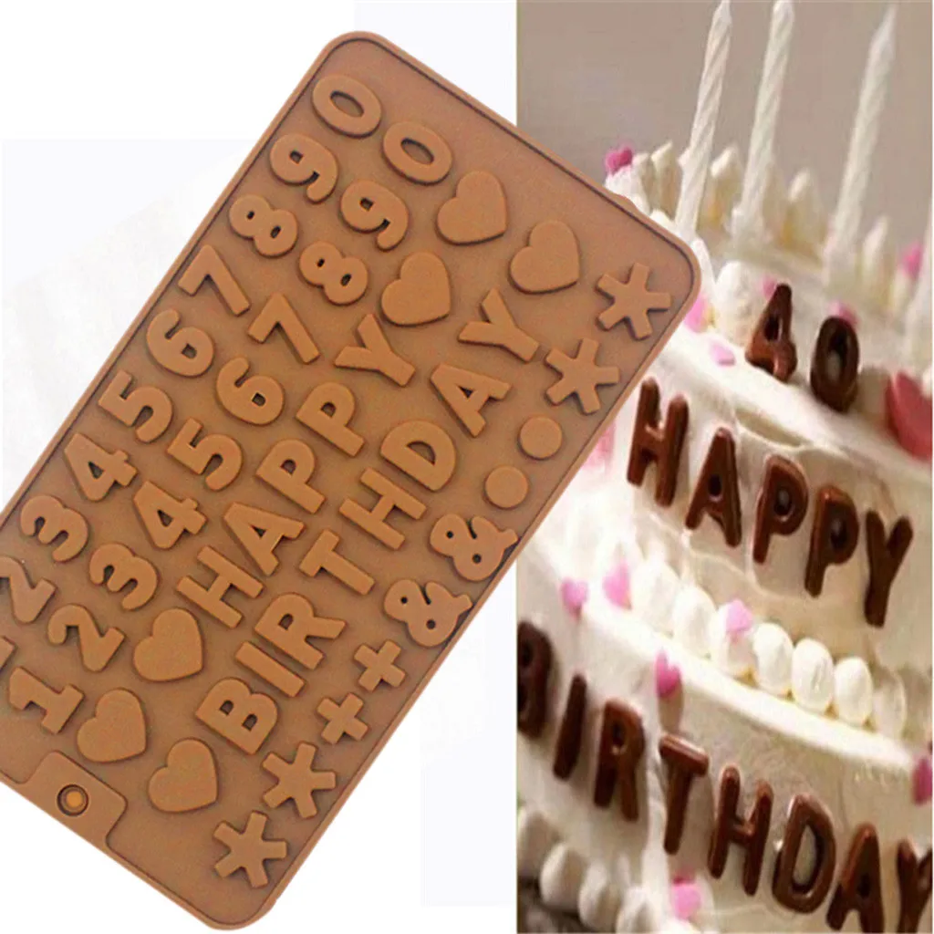 Цифровая силиконовая форма алфавита принадлежности для выпечки на день рождения