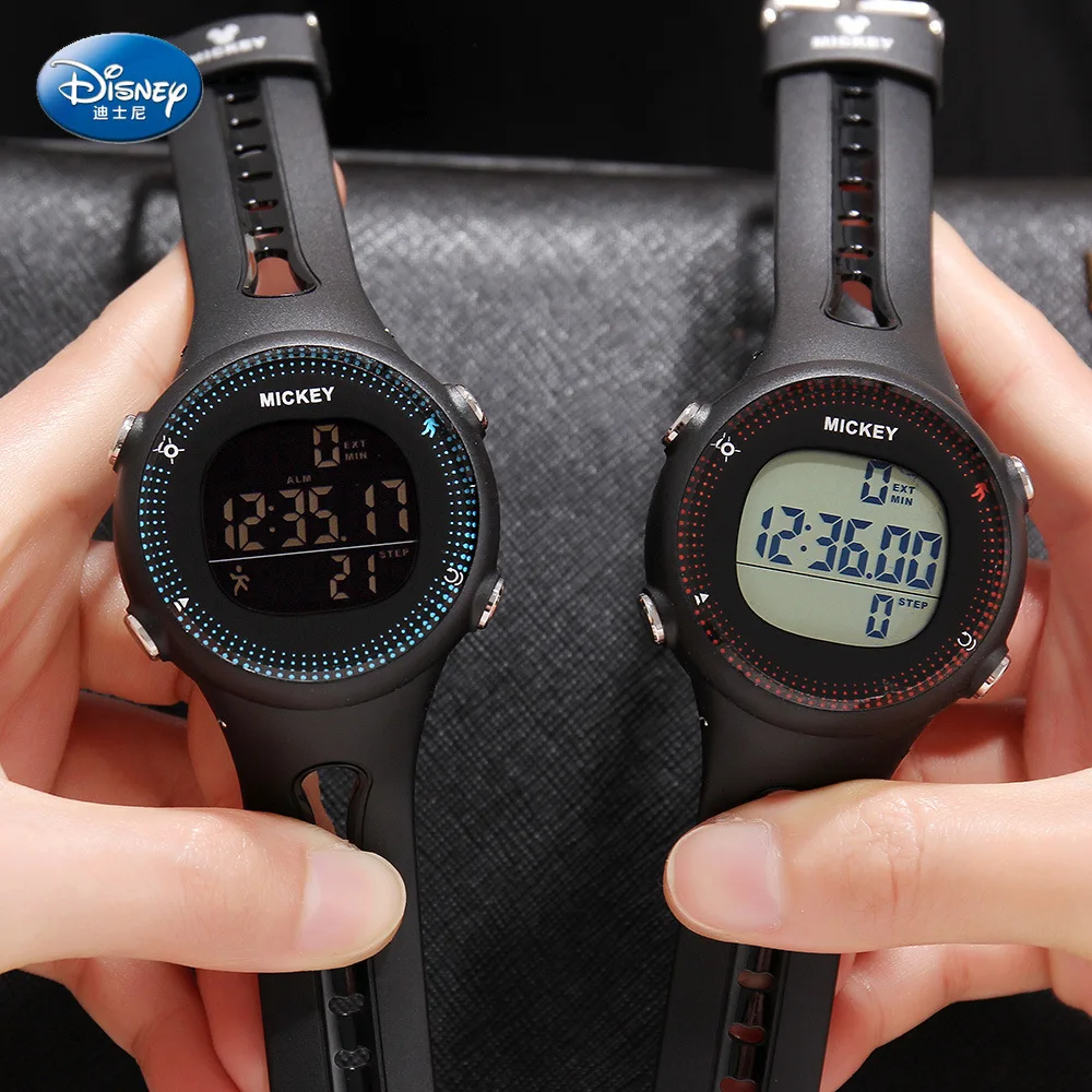 

Disney step digital watch waterproof luminous multi-function digital watch sports boy digital watch kids watch Stop Watch 3Bar