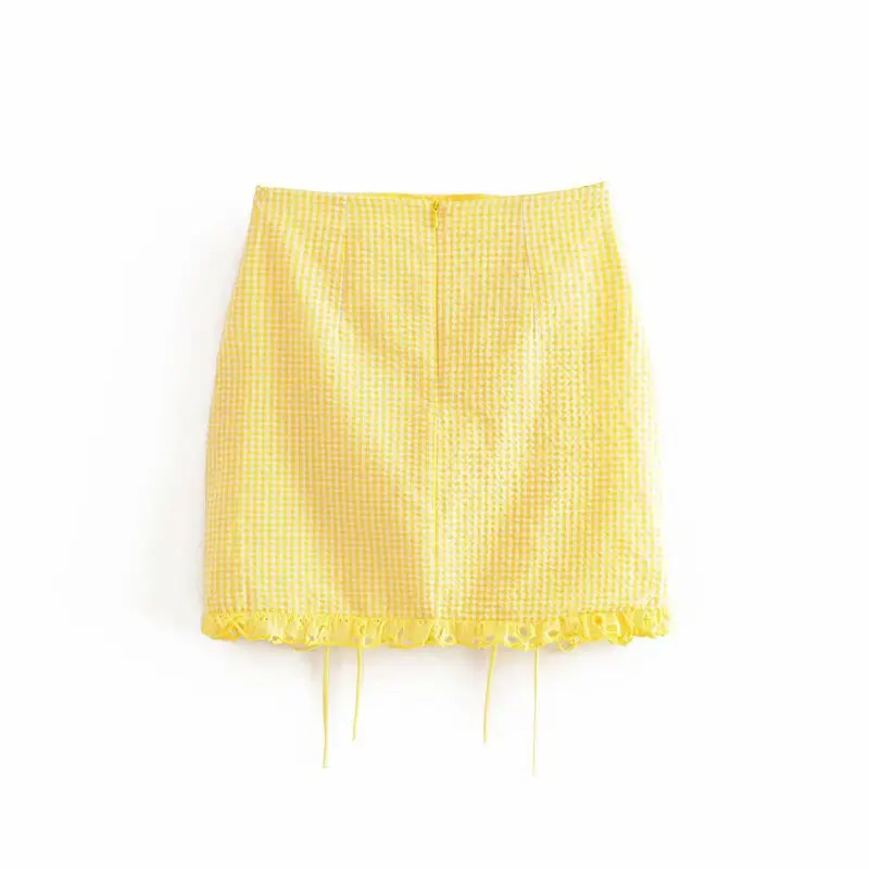 

Blouse and Mermaid Skirts Yellow Fashion Women Sets Backless Long Sleeve