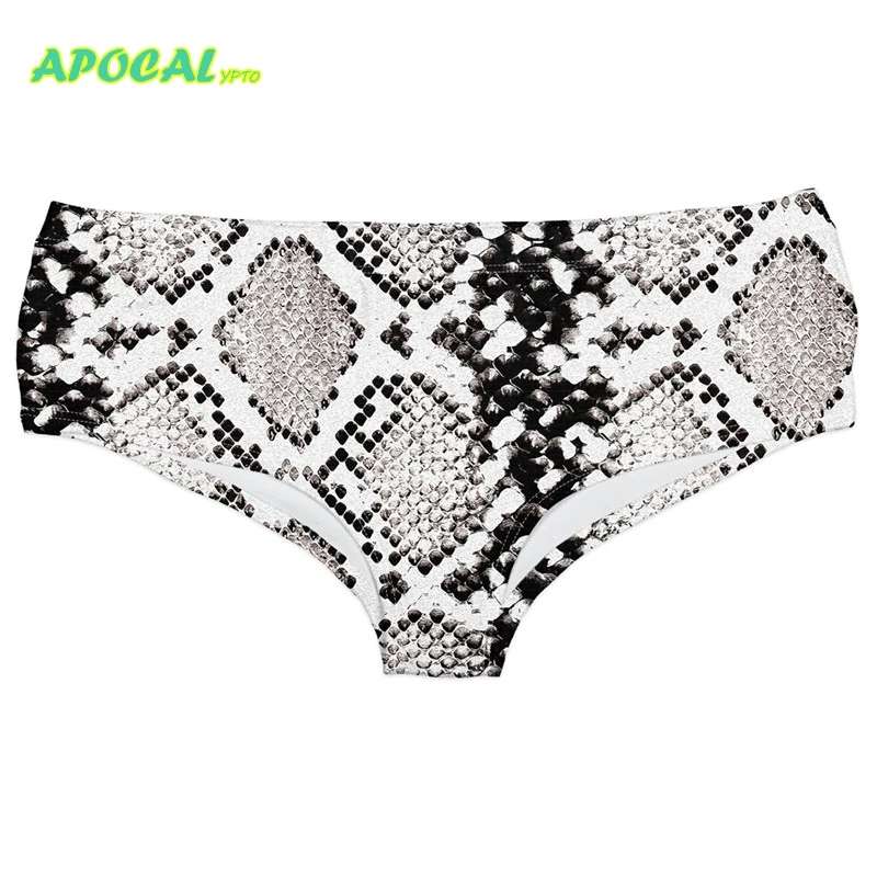 APOCAL сексуальный молочный шелк с принтом змеи женские трусики леопардовым 3D яркое