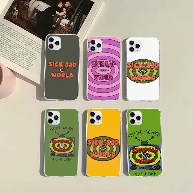 

Sick Sad World Phone Case For iphone 13 12 11 x xs xr 7 8 6 se 5 pro max mini 2020 soft Cover Fundas TM