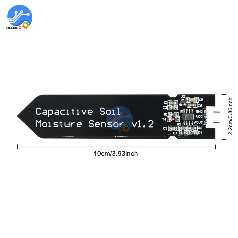 Аналоговый датчик влажности почвы V1.2 емкостный устойчивый к коррозии 3 5 В