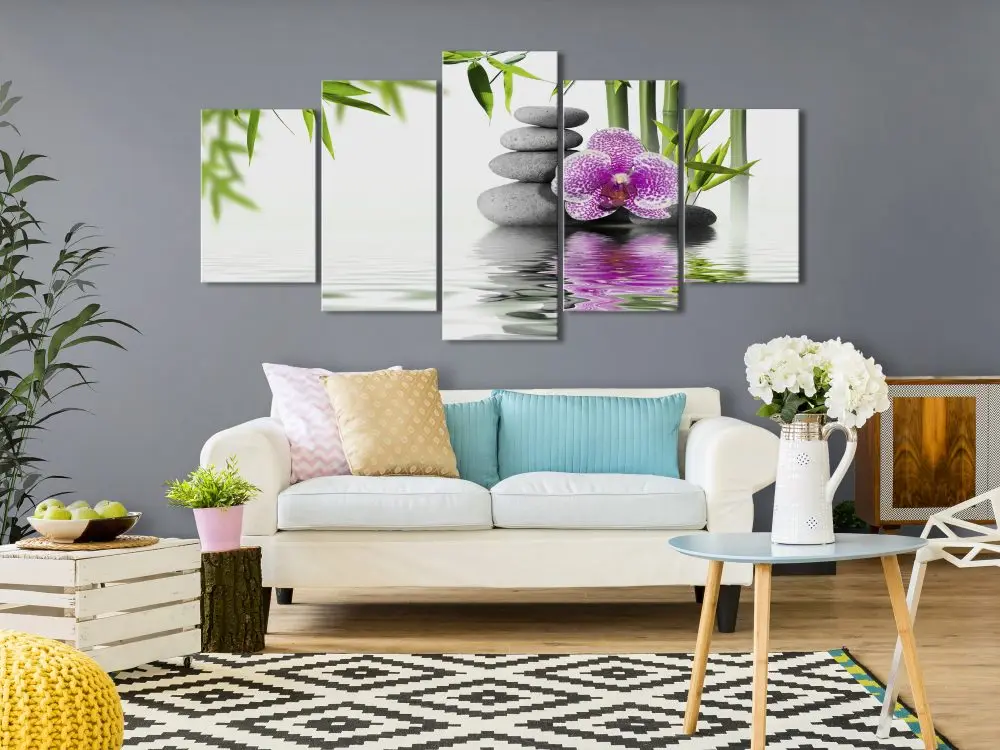 

Water Garden Home Wall Decoration Five Piece Set Canvas Printing Drawing Living Room Modern Space Art