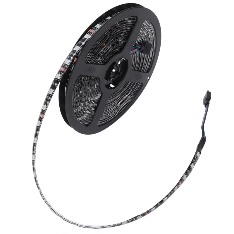 Цветная (RGB) Светодиодные ленты светильник 5 М 5050 SMD 300 LED черный на печатной плате