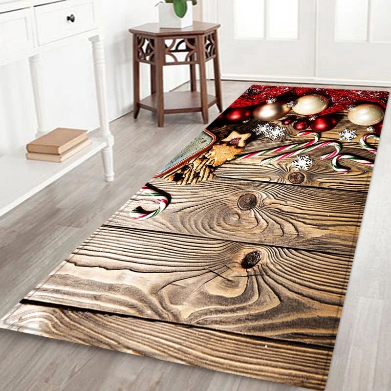 

Welcome Home Christmas Flannel Washable Non-slip Floor Mat Bathroom Entrance Door Mat Bedside Area Rugs Long Kitchen Carpet