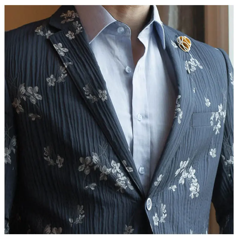 New Arrival Young Fashion High End Wedding Banquet Formal Mens Suit Jacket Blazers Casual Flower Plus Size M L XL XXL 3XL 4XL | Мужская