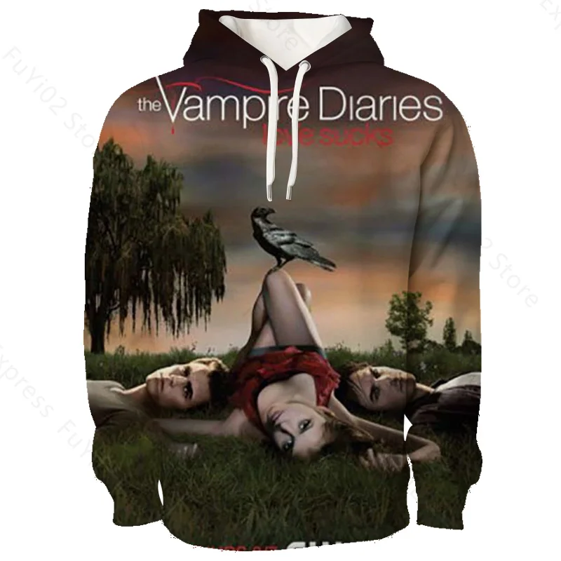 

The Vampire Diaries Women Hoodies Hoodie Long Sleeve Hooded 2020 Autumn Female Pullover 3D Printed Hip Hop Ladies Hooded