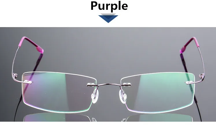 C6 Purple Титановый сплав оправа для очков мужские ультралегкие квадратные с диоптрией Близорукость Оптические ультралегкие очки без оправы унисекс очки Rx Able - Цвет оправы: C6 Purple