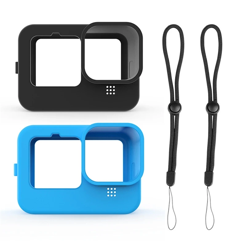 

Silicone Protective Sleeve Case for GoPro- Hero 9 Shockproof Housing Frame Case Cover Wrist Strap Action Camera Accessor