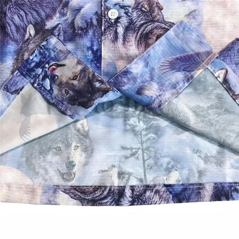 

2020ss Full Wolf Printing RHUDE Shirt Men Women 1:1 Goodi-Quality Streetwear Top Tees RHUDE Shirts street Wear dropshipping