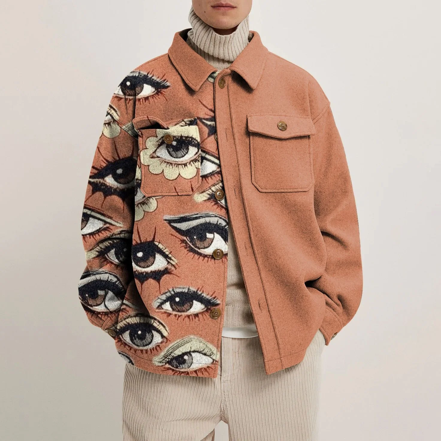 

Men's 2021 Autumn Winter New Trend Loose Top Casual Jacket Men's Coat