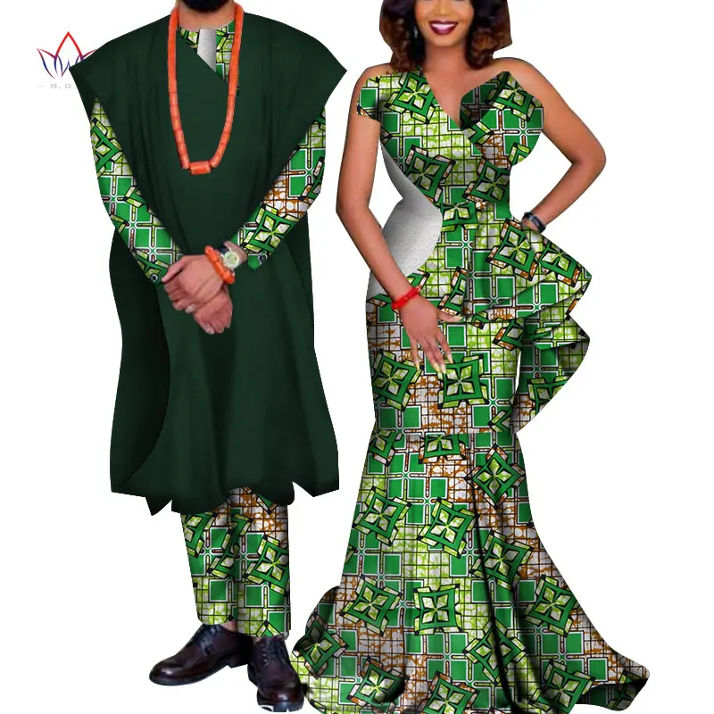 Африканская одежда для пары африканские платья женщин богатые длинные мужские с