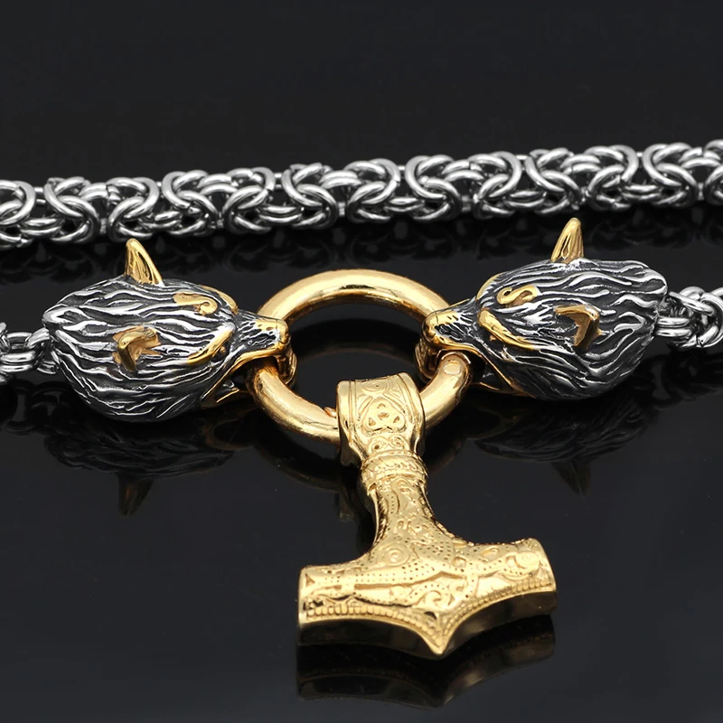 

Gold color top quality fashion men punk style stainless steel necklace 210325-23