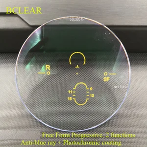 Фотохромные прогрессивные линзы BCLEAR с защитой от синего спектра UV400, антибликовые, линзы для работы за компьютером хамелеон, серо-коричневые линзы от солнца