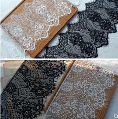 

Высококачественный, экспортный изысканное кружево с ресничками ручной вышивкой платье своими руками, аксессуары для свадьбы, широкий 21,5 см