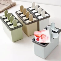 4 cavity ice popsicle mold maker diy creative homemade summer ice cream molds with cute sticks retro ice moulds cooking tools