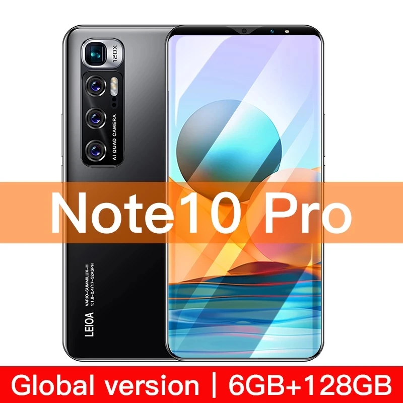 

Note10 Pro Smartphone 6.1 inch 5G 6GB+128GB 4800mAh Unlocked Mobile Phones Android Telefones Celulares Global Version Cell Phone