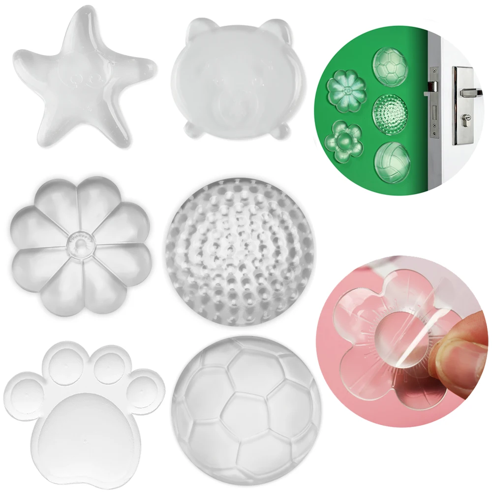 Мультяшные полиуретановые прозрачные заглушки для дверей резиновые