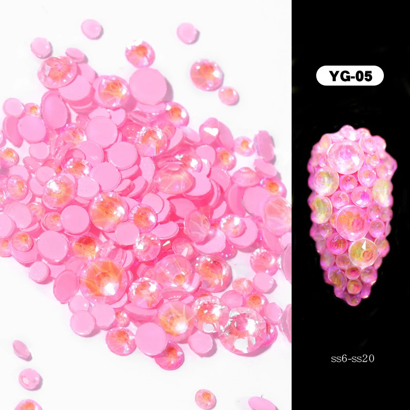 FS08063 1 Pack Luminous Crystal Nail Art Rhinestone Colorful 3D Charm Jewelly Glow In The Dark Manicure Decorations - Цвет: FS08063