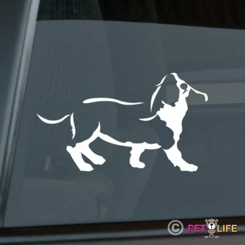 Наклейка bассет Хаунд вырезанная виниловая наклейка с окошком|Наклейки для