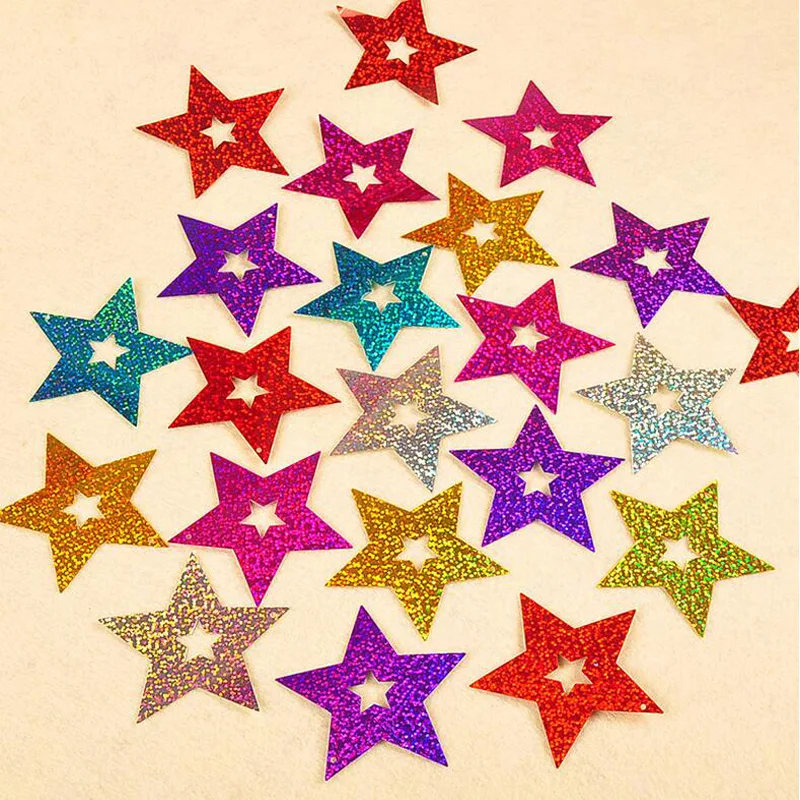 100 шт. блестящие звезды картон карты подвеска в виде шара ленты DIY свадебные шары