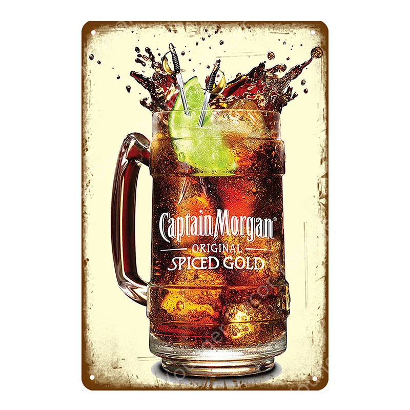 Чайный ледяной чай Long Island металлические жестяные знаки сверкающий виски пивной