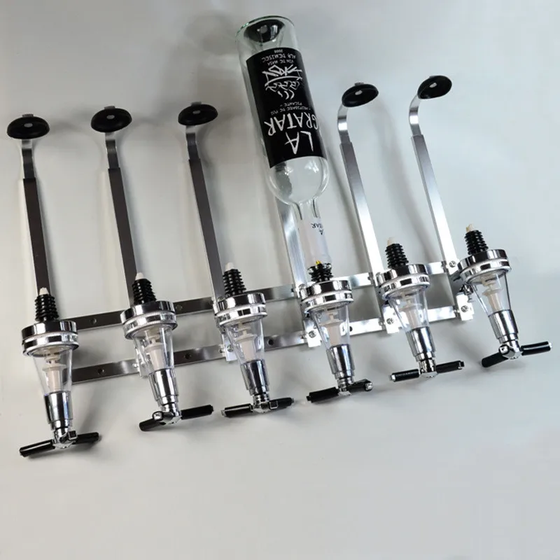 Алюминиевая настенная барная подставка с 6 бутылками для вина коктейлей ликера