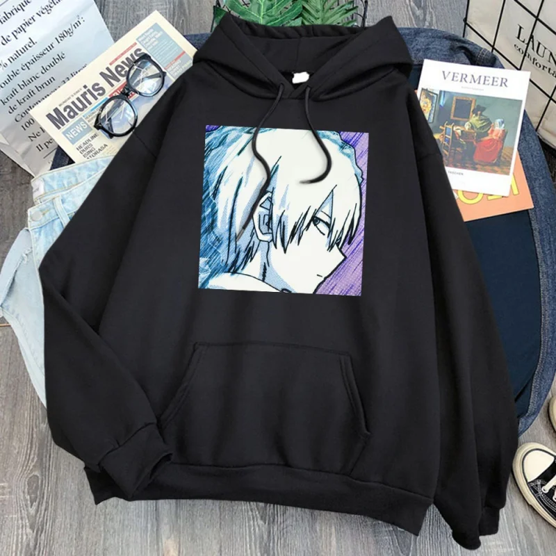 

Moletom estampado de anime my hero academia todoroki, moletom de lã com capuz.