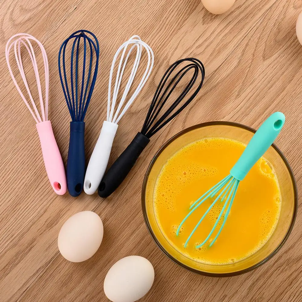 

Kitchen Silicone Whisk Non-Slip Easy to Clean Egg Beater Milk Frother Kitchen Utensil 17x4x4cm Kitchen Silicone Egg Beater Tool