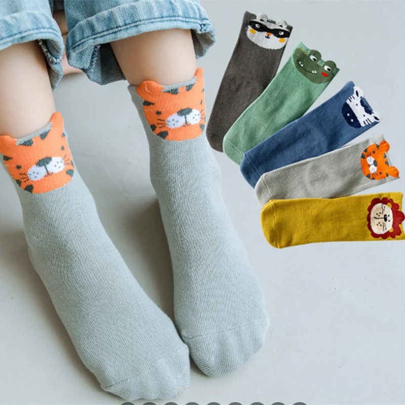 

Autumn and winter children's socks cute animal cartoon tube socks boy baby socks