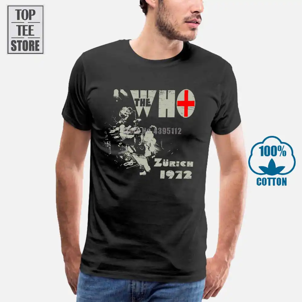 The Who Мужская футболка Zurich 1972 Distressed Rocking Band Image|Мужские футболки| |