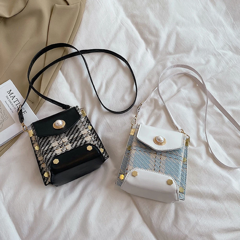 

Women Crossbody Bags Fashion Women Plaid Pattern Printing Shoulder Bag College Style Casual Cloth Small Handbags Purse