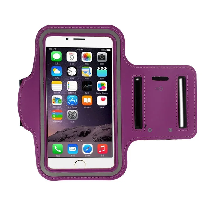Purple Универсальная повязка на руку, чехол для телефона s для IPhone 6, 7, 8, x, 6 s, чехол для спортивной повязки на руку, чехол для ремня, сумка для бега, тренажерного зала, 5,5 дюймов - Цвет: Purple