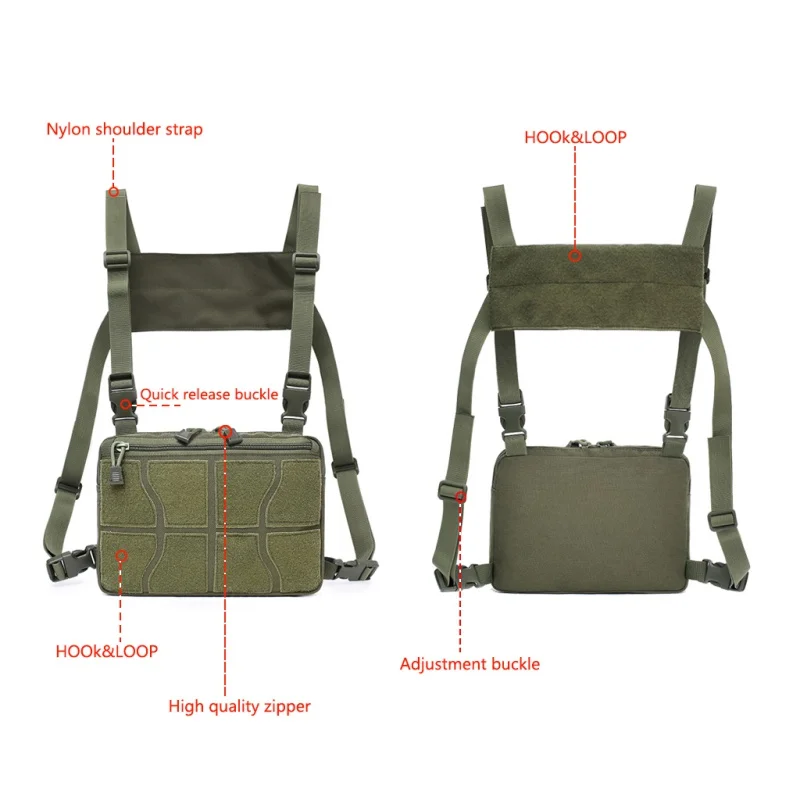

Chest Bag Tactical Chest Rig Shoulder Bags Adjustable Waist Packs Chest Recon Bag Tools Pouch Outdoor Hunting Accessories W1