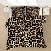 3d leopard and tiger print bedding set duvet cover pillowcase adult comfortable bedding family bedroom cotton sheets