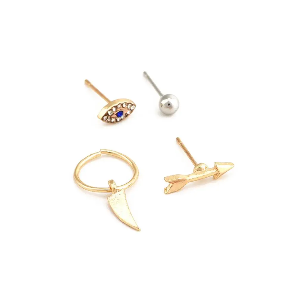 4 шт./компл. новый золотой Луна Звезды ухо шпильки креативный C Форма листья