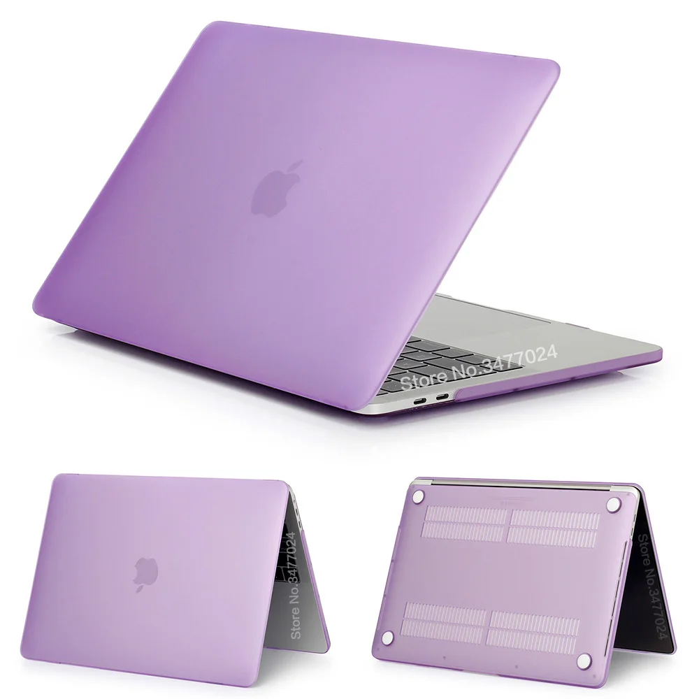 Распродажа, матовый чехол для ноутбука с кристаллами для Macbook Pro retina Air 11 12 13 15 дюймов, для mac new Air/pro с сенсорной крышкой - Цвет: Purple-Matte