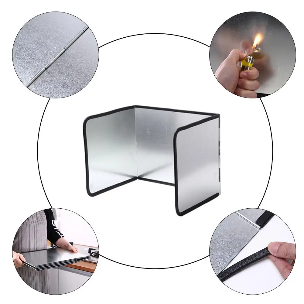 

Anti Splatter Shield Guard Oil Anti-Splash Block 3-Sided Anti-Splashing Oil Gas Stove Baffle Heat Insulation Kitchen Utensils