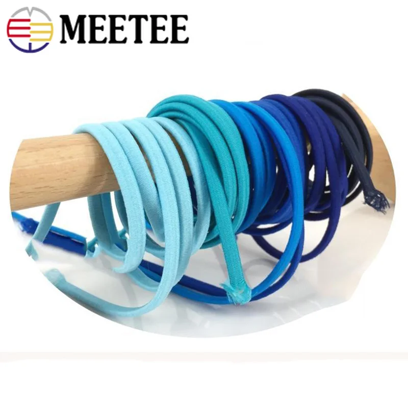 Meetee 5/10/20 м 5 мм утолщенная цветная эластичная канатная Резиновая лента Толстая DIY