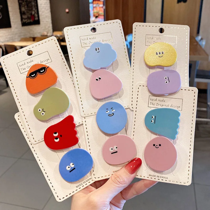 

1 Set Lovely Funny Expression Hairpin Girl Hair Clip Acrylic Hair Pins Kids Hair Accessories
