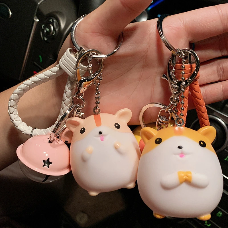 

2021 Hamster Keyrings Girl Keychains cute KeyringTrinkets Car Handbag Pendant Key Chian Ring For Girl