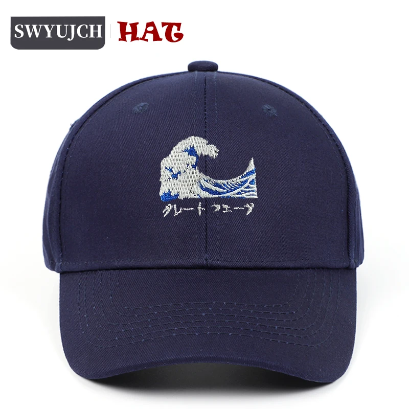

Japanese wave Dad Hat Women Men embroidery Baseball Cap Snapback Fashion Hip Hop Unisex Concert Hats Bones
