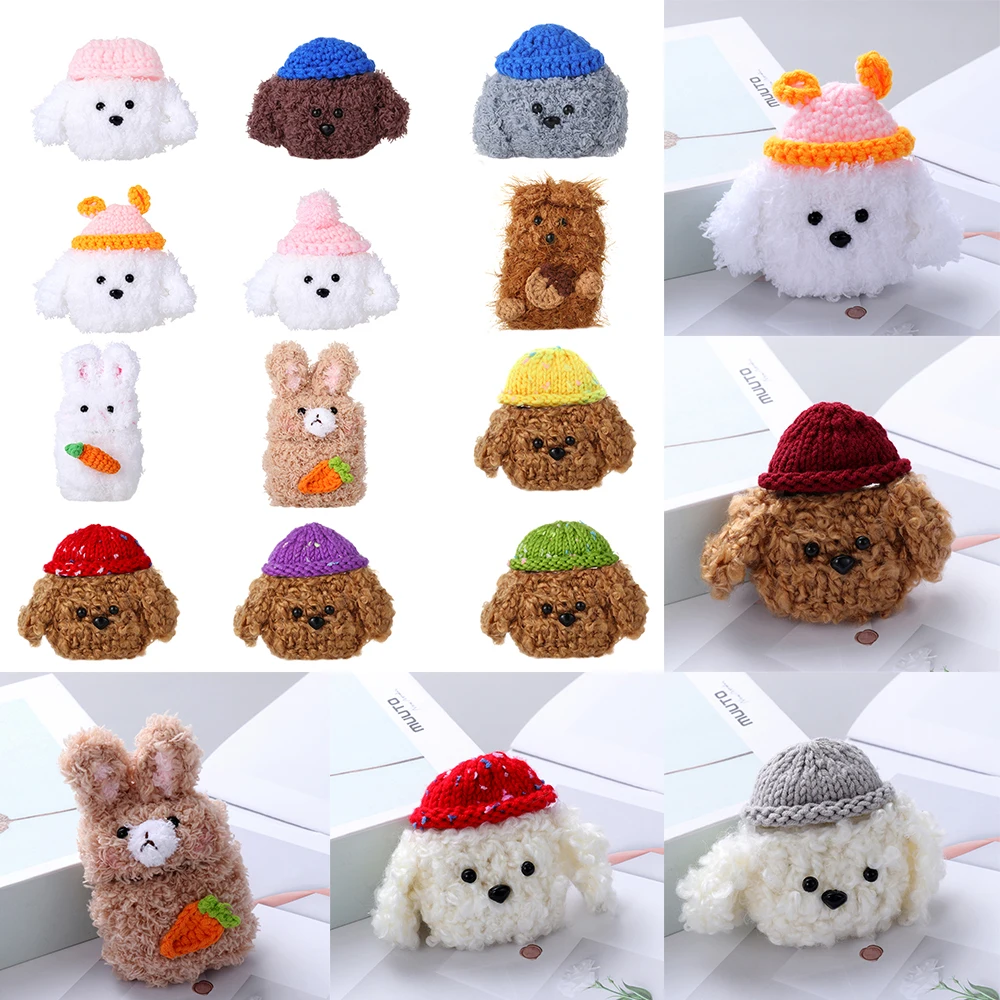 Case Shockproof Cover For Airpods Cute Dog Knitted plush Anti-lost Protective Accessories for Apple AirPods 1/2 | Электроника