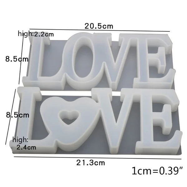 

2 Pcs Handmade Pendant Craft Crystal Epoxy Love Heart Shape Mold Resin Mold for Home Decor