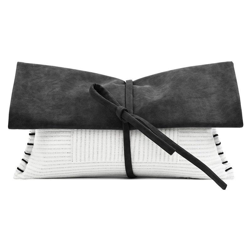 

Nordic Decorative Cushion Cover For Outside Grden Seat Chair Black Leather Stitching Waist Pillow Cover Home Decor 30x50cm